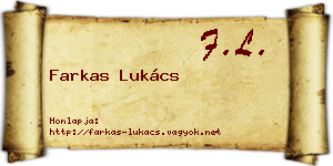 Farkas Lukács névjegykártya