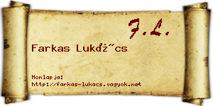 Farkas Lukács névjegykártya
